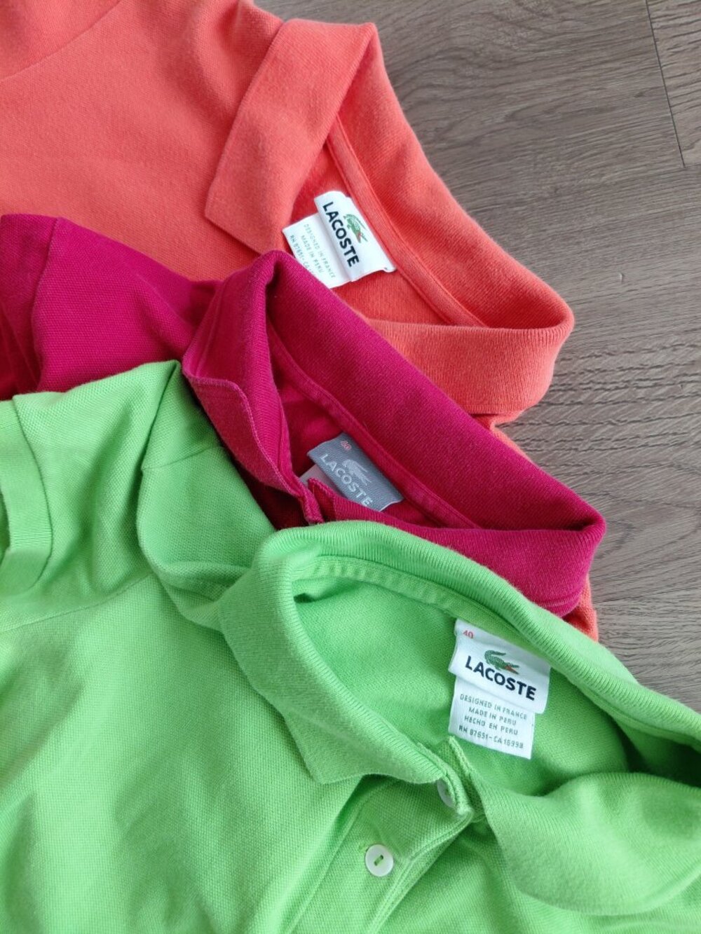 Lacoste 3-Piece Polo Set | Green Red Orange | Y2K | Youth M & L or Women’s XS/S